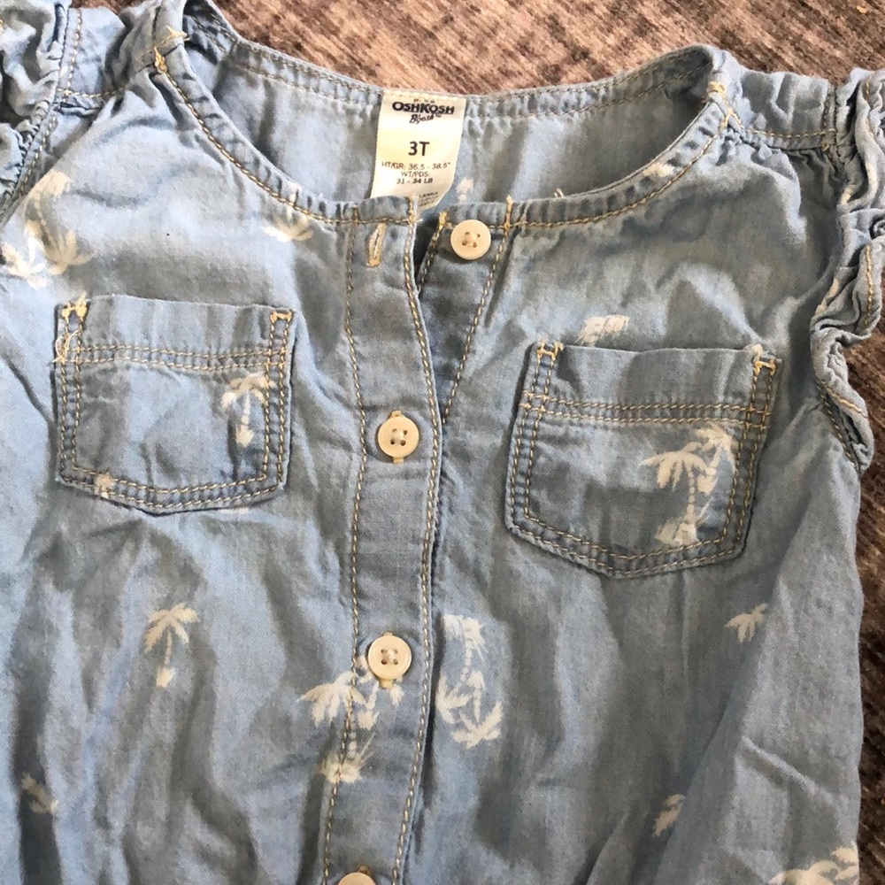 🌖Oshkosh 3t chambray palm trees dress - Picture 2 of 4